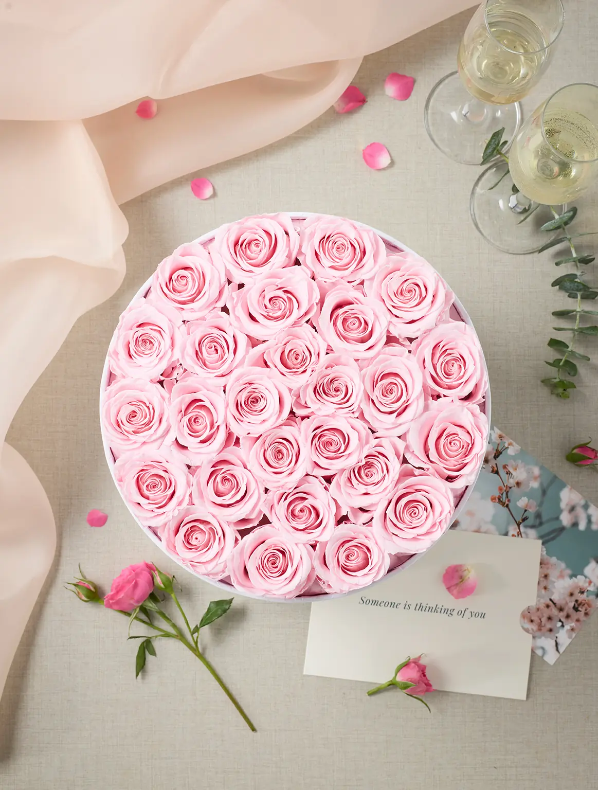 26 Preserved Pink Roses