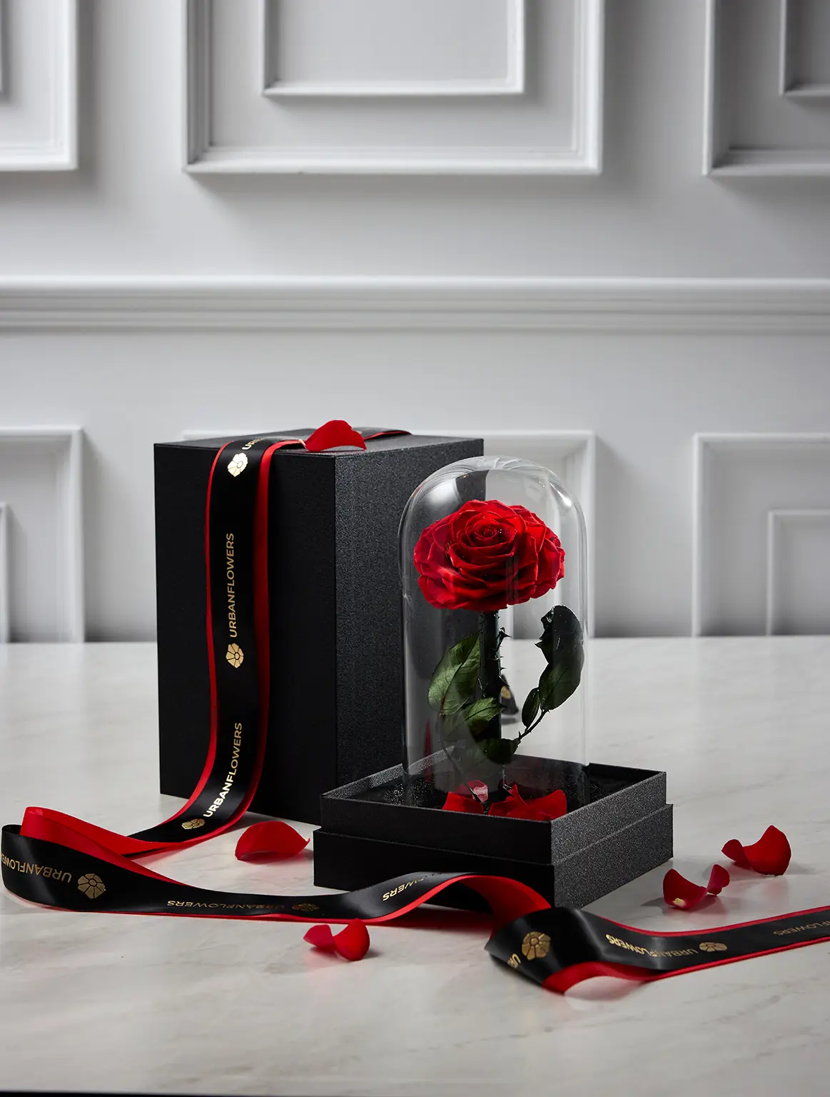 Preserved Red Rose in a Glass Dome