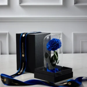 Preserved Blue Rose in a Glass Dome